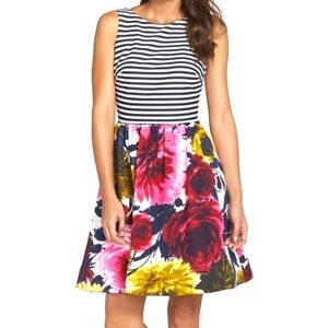 Just Taylor Structured Striped Floral Dress | Stitch Fix